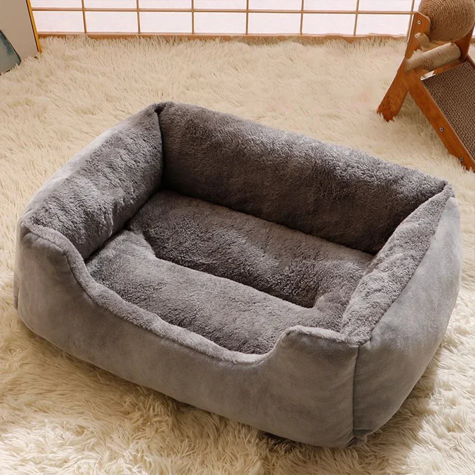 Cesta Cama de Peluche para Gatos y Perros Pequeños