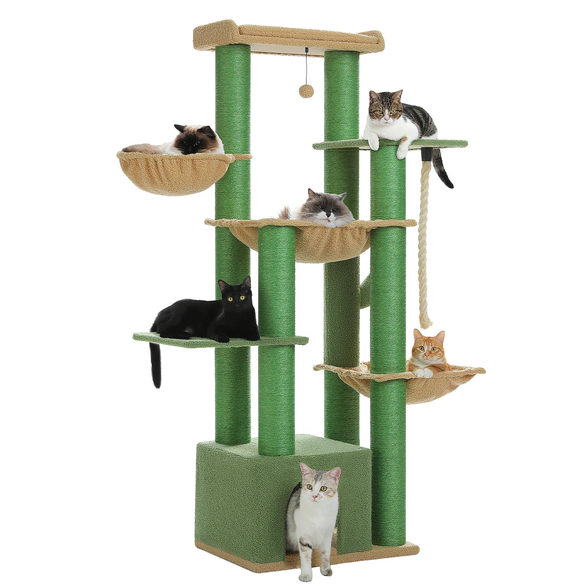 Rascador XL para Gatos Grandes con Hamaca, 170 cm