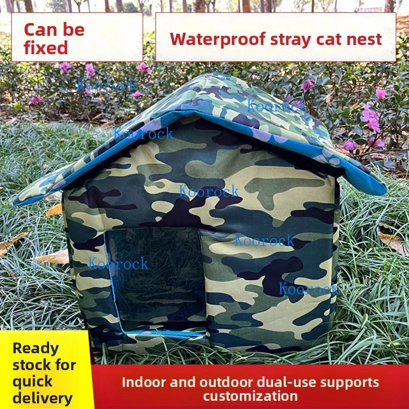 Caseta Portátil Impermeable para Mascotas de Exterior
