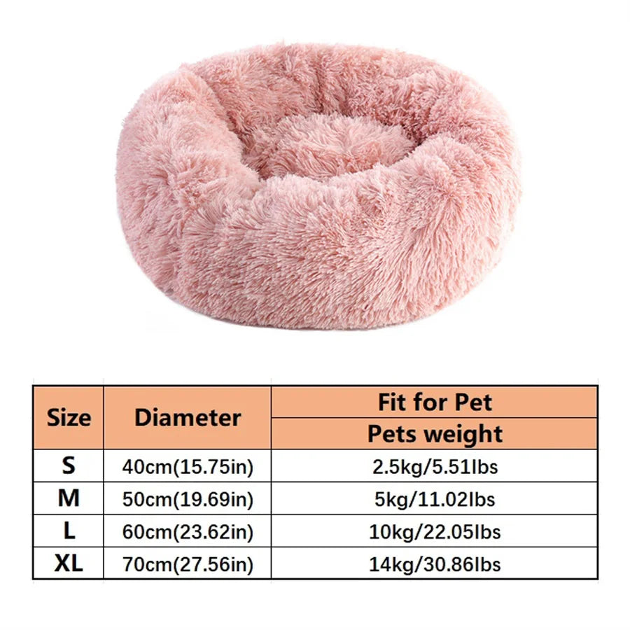 Cama Donut de Peluche para Gatos y Perros Pequeños