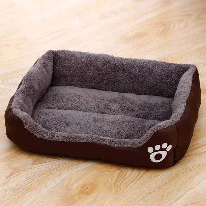 Cama Negra de Peluche para Perros, Antideslizante