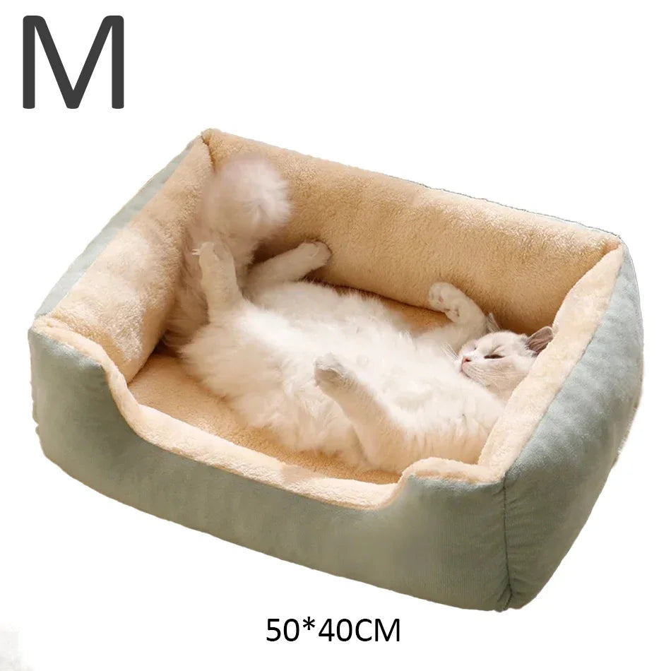 Cesta Cama de Peluche para Gatos y Perros Pequeños