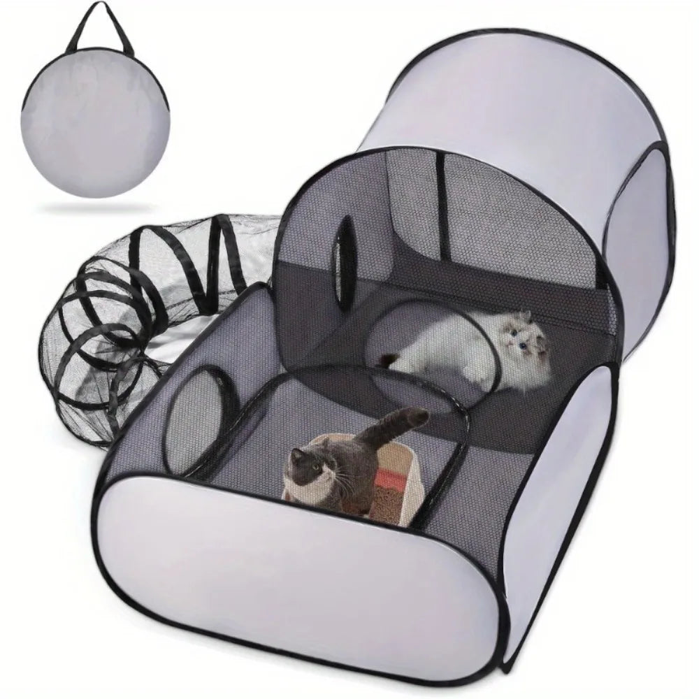 Tienda Plegable para Gatos con Tunel