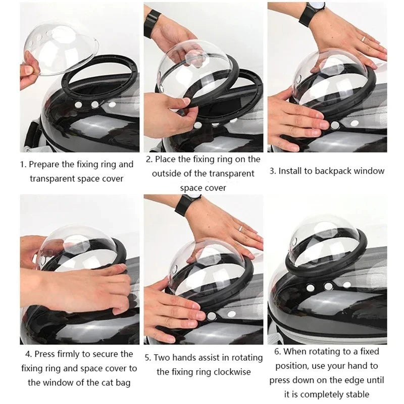 Mochila Transportadora Transparente para Mascotas, Tipo Capsula
