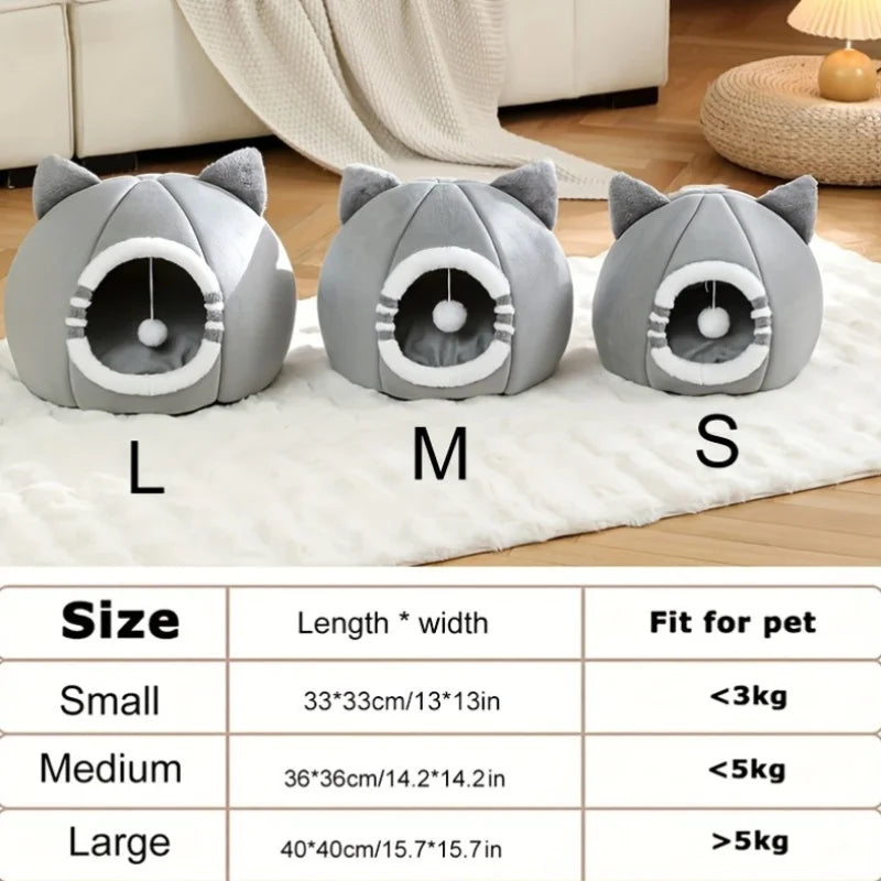 Cueva Cama para Gatos y Perros Pequeños, Diseño Divertido