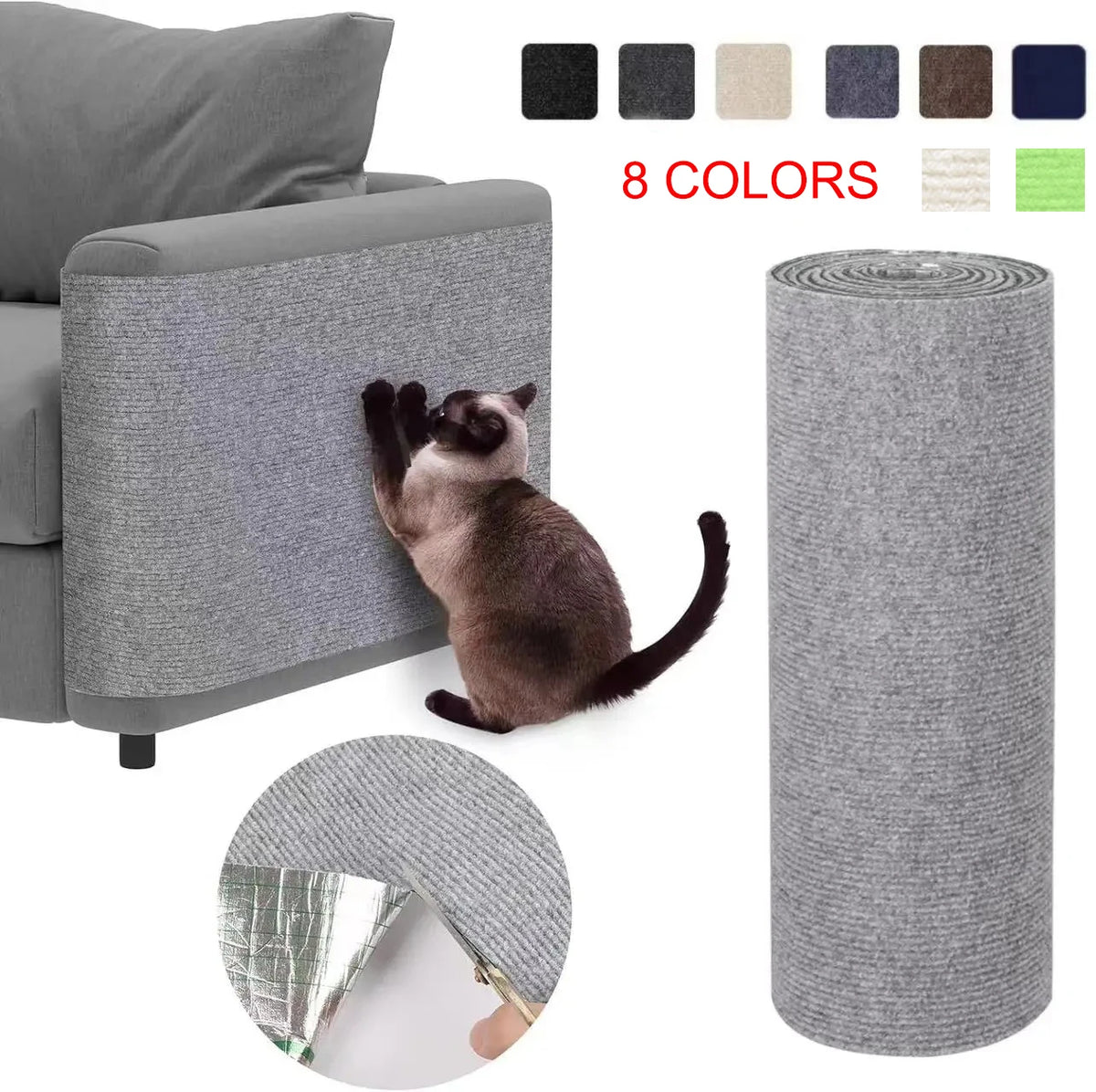 Alfombra Rascador Autoadhesiva para Gatos, Recortable