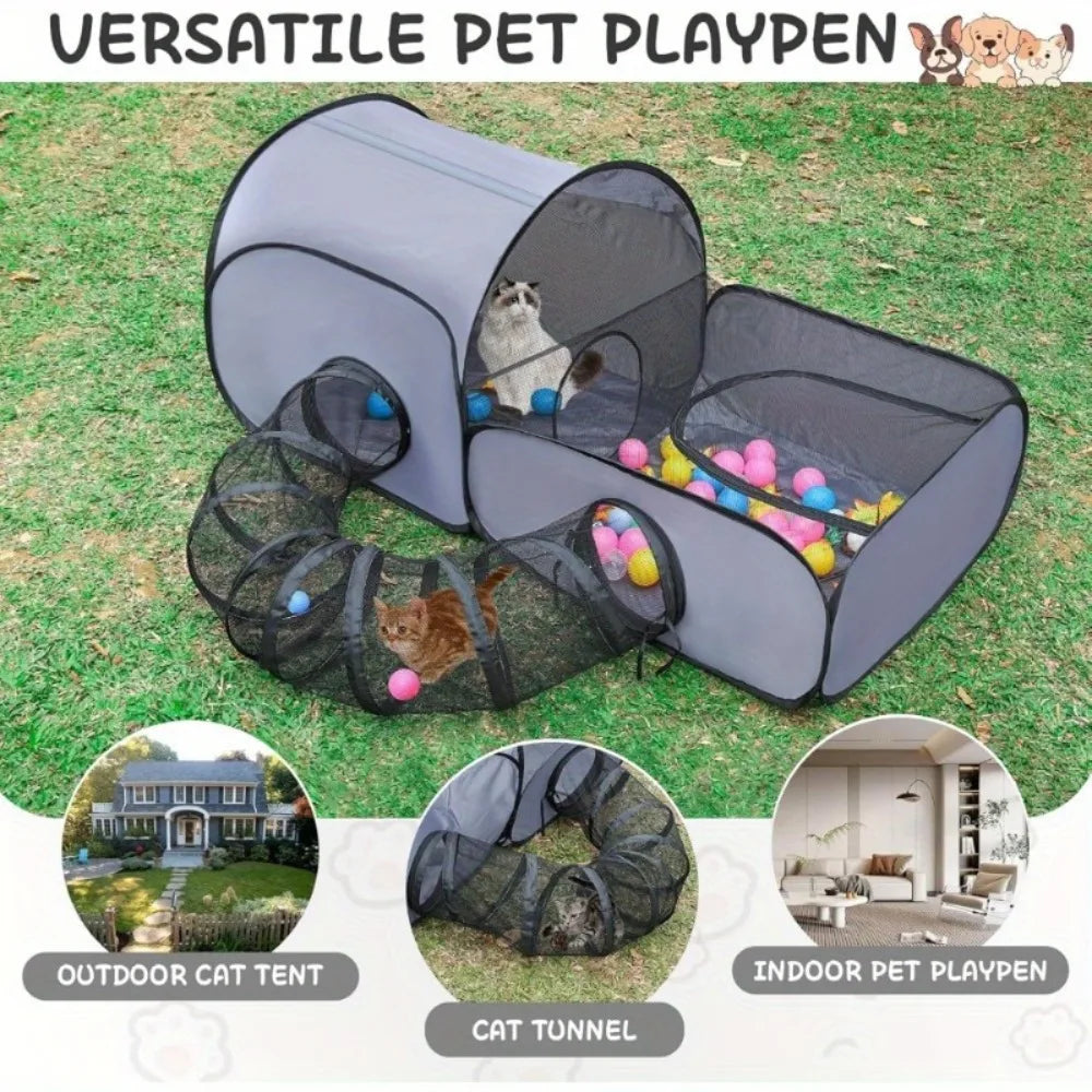 Tienda Plegable para Gatos con Tunel
