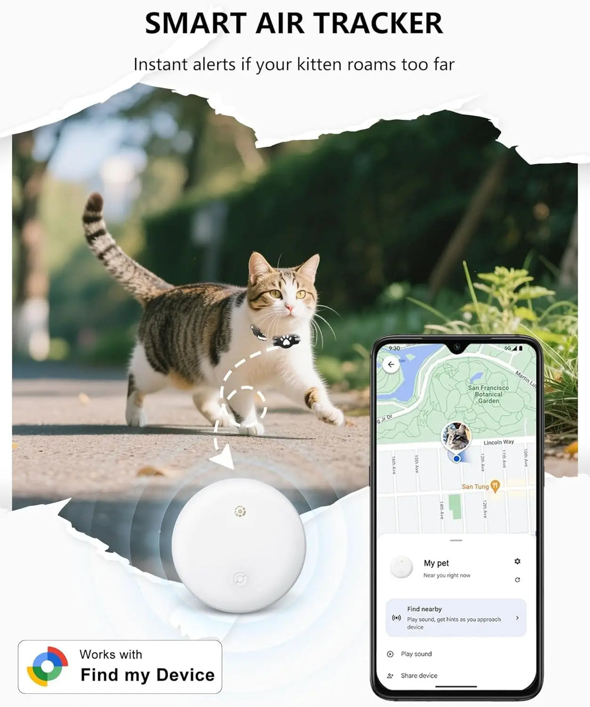 Localizador Bluetooth para Mascotas, Compatible con Google Find My