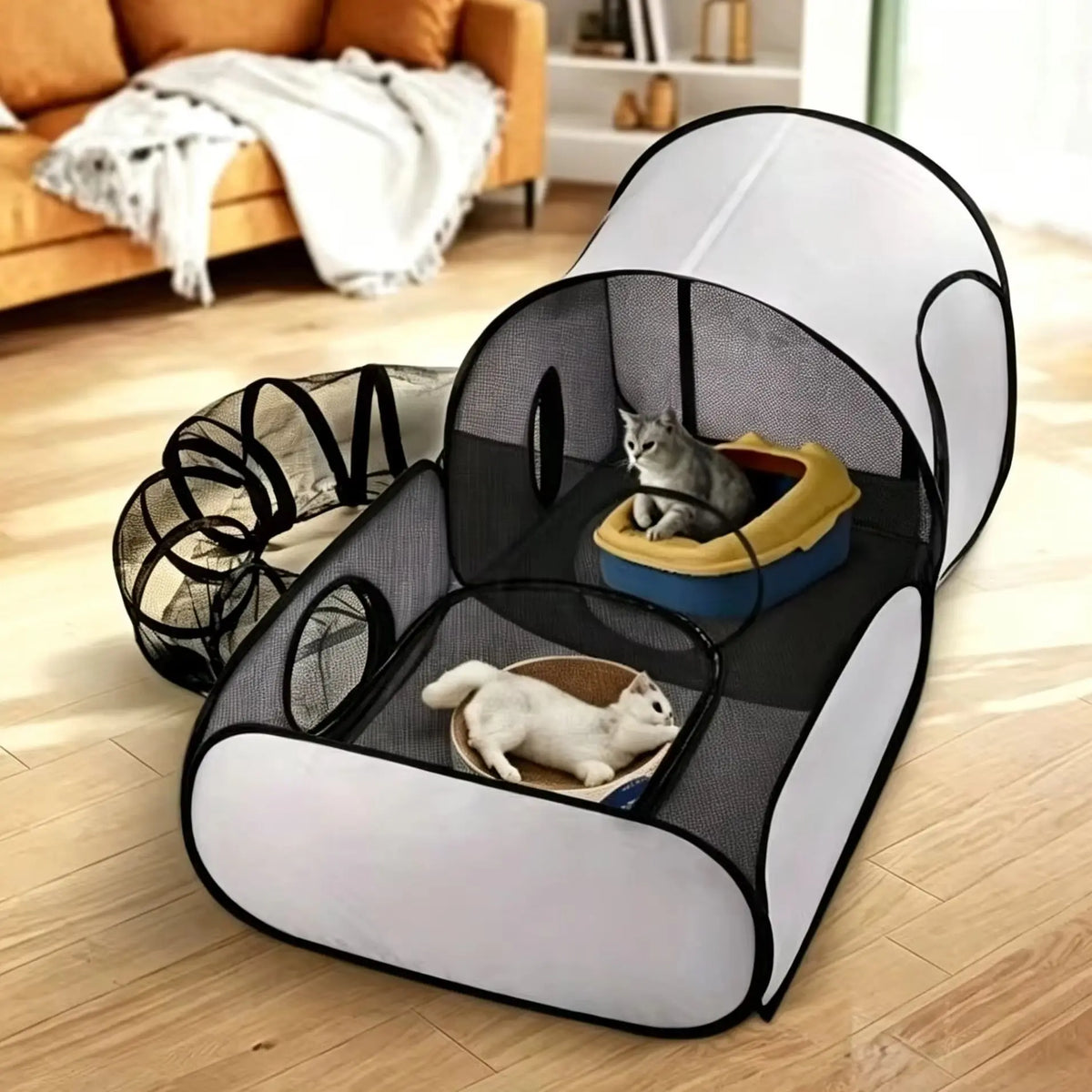 Tienda Plegable para Gatos con Tunel